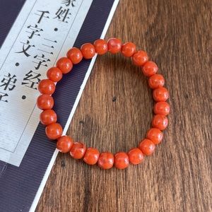 High Quality Sichuan Red (Nanhong) Agate, 8mm Natural Agate Beaded Bracelet